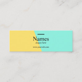 最小主義のきれいなティール（緑がかった色）のタイプエラーの小型名刺 スキニー名刺