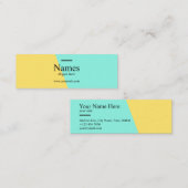 最小主義のきれいなティール(緑がかった色)のタイプエラーの小型名刺 スキニー名刺 (正面/裏面)