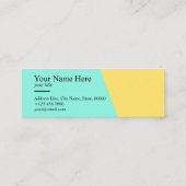 最小主義のきれいなティール(緑がかった色)のタイプエラーの小型名刺 スキニー名刺 (裏面)