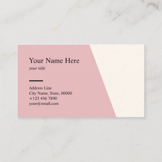 最小主義のきれいなパステル調のタイプエラーの名刺 名刺 (裏面)