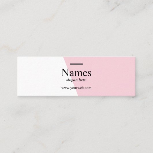 最小主義のきれいなパステル調のタイプエラーの小型名刺 スキニー名刺 (正面)