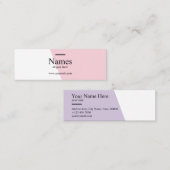 最小主義のきれいなパステル調のタイプエラーの小型名刺 スキニー名刺 (正面/裏面)