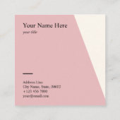 最小主義のきれいなパステル調のタイプエラーの正方形の名刺 スクエア名刺 (裏面)