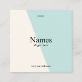 最小主義のきれいなパステル調のタイプエラーの正方形の名刺 スクエア名刺 (正面)