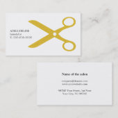 最小主義のきれいなホワイトゴールドは美容師を切ります 名刺 (正面/裏面)