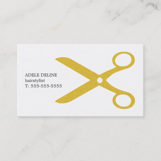 最小主義のきれいなホワイトゴールドは美容師を切ります 名刺 (正面)