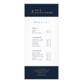 最小主義のきれいな金ゴールドのはさみのヘアーサロンのスタイリスト ラックカード (正面)