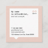 最小主義のはっきりしたなこんにちはのスピーチの泡赤面 スクエア名刺 (正面)