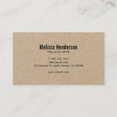 最小主義のはっきりしたなタイポグラフィ実質のクラフト 名刺 (裏面)