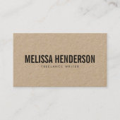 最小主義のはっきりしたなタイポグラフィ実質のクラフト 名刺 (正面)