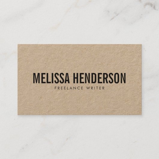 最小主義のはっきりしたなタイポグラフィ実質のクラフト 名刺 (正面)