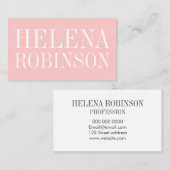 最小主義のはっきりしたなパステル調ピンクのシンプルな名刺 名刺 (正面/裏面)