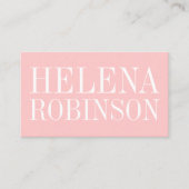 最小主義のはっきりしたなパステル調ピンクのシンプルな名刺 名刺 (正面)