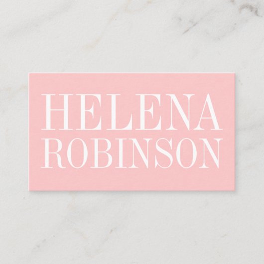 最小主義のはっきりしたなパステル調ピンクのシンプルな名刺 名刺 (正面)