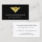 最小主義のアールデコ|ののどの金ゴールドホイル 名刺 (正面/裏面)