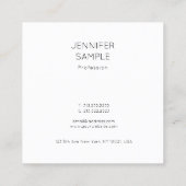 最小主義のエレガントでモダンなテンプレートの豪華なシンプル スクエア名刺 (裏面)