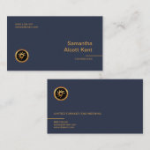 最小主義のエレガントで明白でシンプルでチャーミングな青CEO 名刺 (正面/裏面)