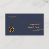 最小主義のエレガントで明白でシンプルでチャーミングな青CEO 名刺 (正面)