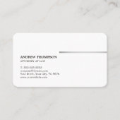 最小主義のエレガントで白くフェイクな銀製ライン弁護士 名刺 (正面)