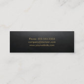 最小主義のエレガントで黒い金ゴールドのシェフの帽子のケータリング スキニー名刺 (裏面)