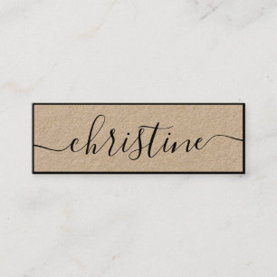 最小主義のエレガントで黒くモダンなタイポグラフィクラフト スキニー名刺