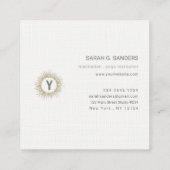 最小主義のエレガントなきらめく破烈のヨガのモダン スクエア名刺 (裏面)