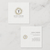 最小主義のエレガントなきらめく破烈のヨガのモダン スクエア名刺 (正面/裏面)