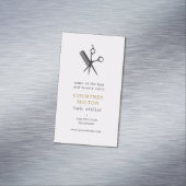 最小主義のエレガントなはさみの櫛の美容師 マグネット名刺 (インサイチュ)