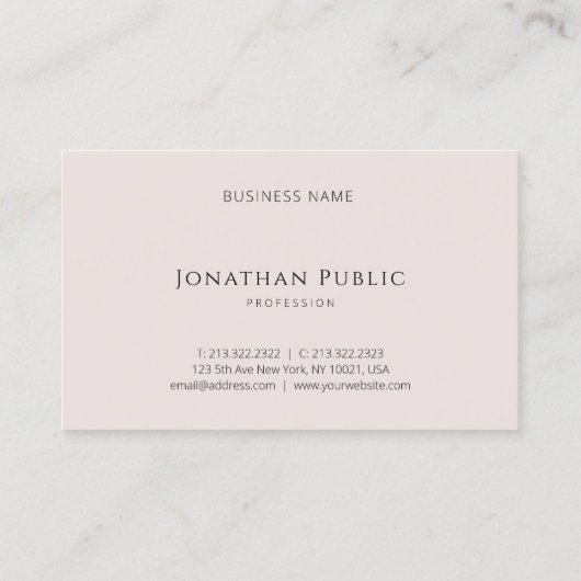 最小主義のエレガントなデザインのモダンなテンプレートの贅沢 名刺 (裏面)