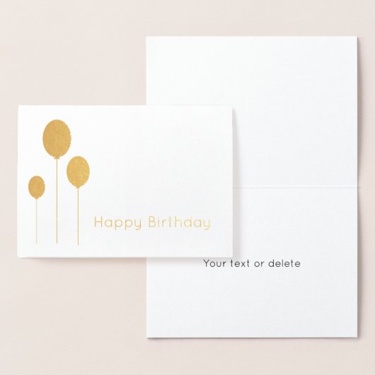 最小主義のエレガントな実質の金ゴールドホイルのハッピーバースデー 箔カード (ディスプレー)
