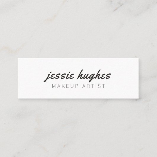 最小主義のエレガントな白人の黒いメーキャップアーティスト スキニー名刺 (正面)
