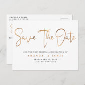 最小主義のエレガントな誓約の更新の保存日付 案内ポストカード (正面/裏面)