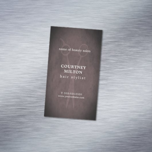最小主義のエレガントな質の美容師 マグネット名刺 (インサイチュ)