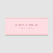 最小主義のエレガントな赤面のピンクのシンプルでシックなテンプレート 名札 (正面)