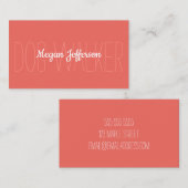 最小主義のオレンジドッグウォーカーのシンプル 名刺 (正面/裏面)