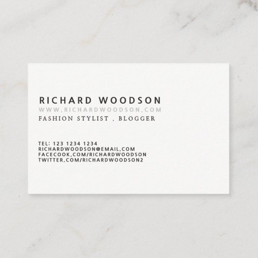 最小主義のクラシックな専門のモダンなエレガント 名刺 (裏面)