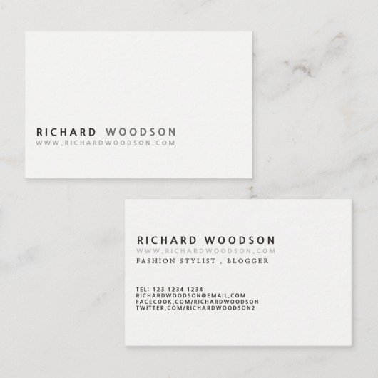 最小主義のクラシックな専門のモダンなエレガント 名刺 (正面/裏面)