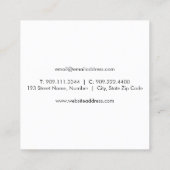 最小主義のグリッターの花の名刺 スクエア名刺 (裏面)