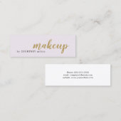 最小主義のシックでフェイクな金ゴールドの白人のメーキャップアーティスト スキニー名刺 (正面/裏面)