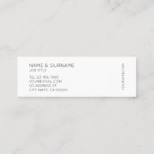 最小主義のシックでモダンなピンクの小型名刺 スキニー名刺 (裏面)