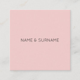 最小主義のシックでモダンなピンクの正方形の名刺 スクエア名刺