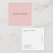 最小主義のシックでモダンなピンクの正方形の名刺 スクエア名刺 (正面/裏面)