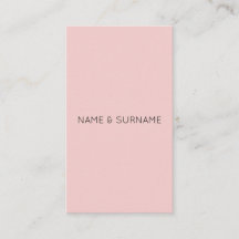 最小主義のシックでモダンなピンクの縦の名刺