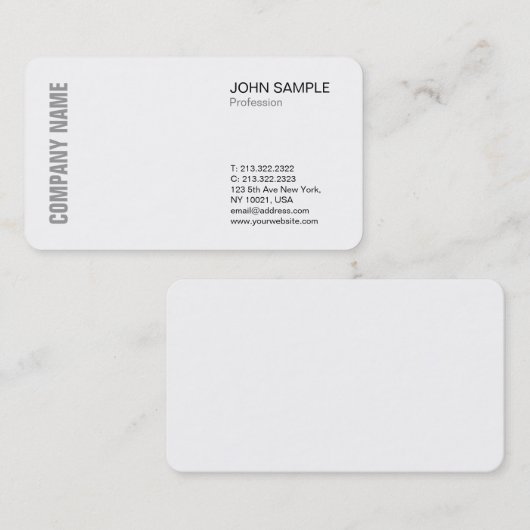 最小主義のシックでモダンな専門のデザインの白 名刺 (正面/裏面)