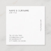 最小主義のシックでモダンな金ゴールドの正方形の名刺 スクエア名刺 (裏面)