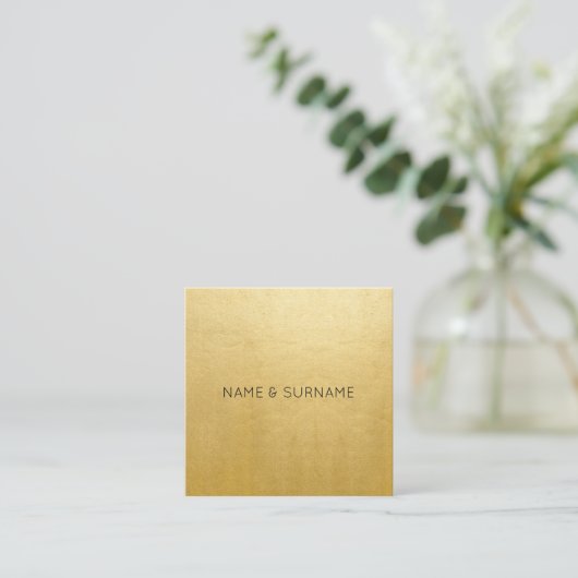 最小主義のシックでモダンな金ゴールドの正方形の名刺 スクエア名刺 (スタンド正面)