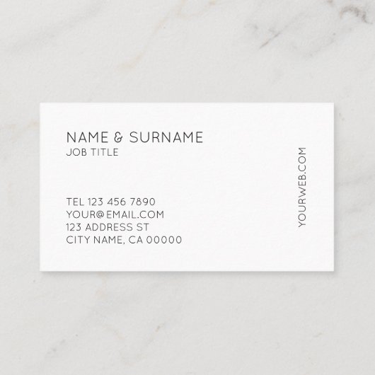 最小主義のシックでモダンな銀製の名刺 名刺 (裏面)