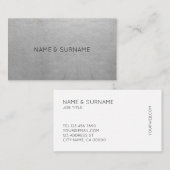 最小主義のシックでモダンな銀製の名刺 名刺 (正面/裏面)