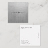 最小主義のシックでモダンな銀製の正方形の名刺 スクエア名刺 (正面/裏面)