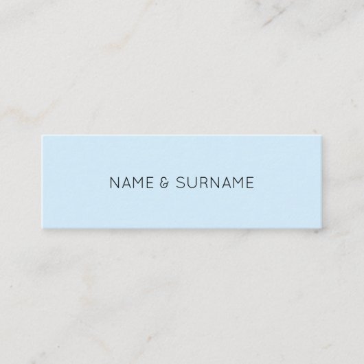 最小主義のシックでモダンなBabyBlueの小型名刺 スキニー名刺 (正面)
